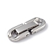 304 Stainless Steel Fold Over Clasps STAS-G307-11A-P-2
