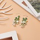 Orecchini pendenti con perle di conchiglia e fiori di plastica e vetro EJEW-TA00193-2