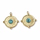 Vacuum Plating 201 Stainless Steel Natural Turquoise Pendants STAS-C064-VC891-3