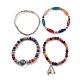 Chaîne de coupe en strass en alliage et ensembles de bracelets extensibles multicouches BJEW-SZ0001-012A-3