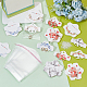 Pandahall elite 100 Uds hexágono con patrón de flores tarjetas de exhibición de joyería de papel DIY-PH0013-47-4