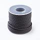 丸編みコード  ブレスレット作りのための革紐  コーヒー  3mm  約10.93ヤード（10m）/ロール WL-G002-01B-1