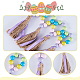 Ronds de serviette en perles de bois de pâques avec pompons HJEW-WH0042-97-6