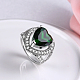 Los anillos de dedo de cristal de bronce romántica RJEW-BB19508-D-7-4