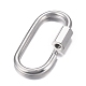 304 Stainless Steel Screw Carabiner Lock Charms STAS-H107-04A-P-2