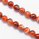 Round Natural Striped Agate/Banded Agate Stone Beads Strands G-S118-6mm-01-1
