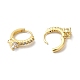 Rack Plating Brass Micro Pave Cubic Zirconia Hoop Earrings Finding KK-E084-66G-2