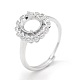 925 componentes de anillo de dedo de garra de diamante de imitación de plata esterlina STER-E061-33P-5