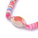 Handmade Polymer Clay Heishi Beads Braided Beaded Necklaces NJEW-JN02724-04-4