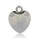 Ccbプラスチック製の心臓ペンダント  多面カット  プラチナ  19x15x7mm  穴：2mm CCB-J027-66P-1