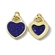 Breloques de coeur de lapis-lazuli naturel G-G977-05G-02-2