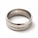 ステンレス製の指輪のパーツ 201 つ  リングのラインストーンのセッティング  ステンレス鋼色  内径：20mm  1.5~1.6mmのラインストーンに適する STAS-P323-02P-3