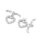 Brass Micro Pave Clear Cubic Zirconia Toggle Clasps KK-S356-580-NF-2