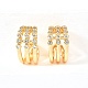 Латунные серьги-манжеты из прозрачного кубического циркония EJEW-F370-38B-G-4