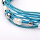 Trendy Cowhide Leather Cord Multi-strand Bracelets BJEW-JB01578-3