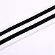 平らな弾性ゴムコード/バンド  ウェビング衣類縫製アクセサリー  ブラック＆ホワイト  25mm OCOR-WH0058-24-1