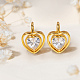 Серьги-сердечки из латуни с прозрачным кубическим цирконием PN6370-2