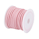 Ярко-розовый плоский шнур из искусственной замши диаметром 3x1.5 мм X-LW-R003-28-3