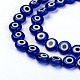 Chapelets de perles rondes de chalumeau manuelles de mauvais œil LAMP-L058-8mm-04-3