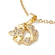 Clear Cubic Zirconia Star Pendant Necklace NJEW-O125-30G-1
