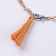 Cotton Thread Tassel Charm  Bracelets BJEW-JB03542-05-2