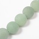 Frosted Round Natural Green Aventurine Bead Strands G-J276-56-12mm-2