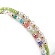 2pcs 2 style graine de verre et imitation perle et bracelets extensibles perlés en laiton pour femme BJEW-JB09033-3