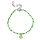Alloy Flower Charm Bracelet with Glass Seed Bead Chains for Women BJEW-JB09681-2