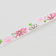 Single Face Flowers Printed Polyester Grosgrain Ribbon OCOR-S032-9mm-01-1