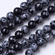 Chapelets de perles de flocon de neige en obsidienne naturelle G-D855-11-6mm-1