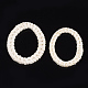 手作りのリードケイン/籐織りリンキングリング  わらのイヤリングやネックレスを作るための  オーバル  レモンシフォン  45~54x35~42x5mm  インナー対策：20~27x30~40mm WOVE-T005-18B-2