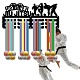 Espositore da parete con porta medaglie in ferro a tema sportivo ODIS-WH0055-046-7
