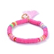 Bracelets élastiques faits à la main de perles heishi en pâte polymère BJEW-JB05088-04-1