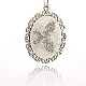 Antique Silver Plated Alloy Resin Rhinsetone Oval Big Pendants TIBE-M001-179-2