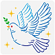 FINGERINSPIRE Dove of Peace Stencil 11.8x11.8 inch Peace Dove Drawing Painting Stencils Plastic Olive Branch Stars Pattern Stencil Reusable DIY Stencils for Painting on Wood Wall Floor Home Decor DIY-WH0391-0099-1