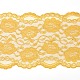 伸縮性のあるレーストリムをストレッチ  花柄レースリボン  縫製用  ドレスデコレーションとギフトラッピング  ゴールド  150mm OCOR-TAC0006-33A-1