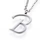 304 Stainless Steel Initial Pendant Necklaces NJEW-P151-B-P-3