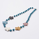 Natural Lava Beaded Necklaces NJEW-JN02092-2