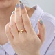 Doppio cuore con croce 304 anello regolabile da donna in acciaio inossidabile RJEW-B035-06G-4