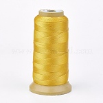 Полиэфирная нить, для заказа тканые материалы ювелирных изделий, золотые, 1 мм, около 230 м / рулон