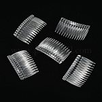 Plastic Hair Combs Findings, Clear, 46x70mm