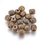 Perline stile tibetano, perline lega zinco,  piombo & nichel & cadmio libero, barile, colore bronzo antico, 6mm di diametro, 6 mm di lunghezza, Foro: 1.6 mm