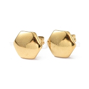 Ion Plating(IP) 304 Stainless Steel Hexagon Stud Earrings for Women EJEW-I285-04B-G