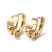 Серьги-кольца из латуни с микропаве из кубического циркония EJEW-L271-25KCG