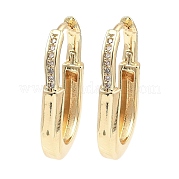 Серьги-кольца из латуни с цирконием EJEW-D078-30KCG