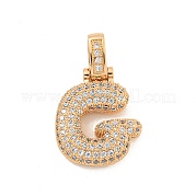 Латунные микропаве прозрачные подвески с фианитом KK-B099-01G-G