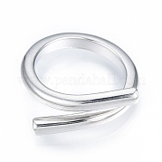 Brass Wire Wrap Open Cuff Ring for Women RJEW-T001-95P