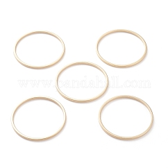 Anillos de enlace de latón, sin plomo y cadmio, Plateado de larga duración, anillo redondo, real 24k chapado en oro, 25x1mm, diámetro interior: 23 mm