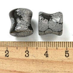 Bouchons d'oreille en obsidienne flocon de neige synthétique&nbsp;EJEW-P293-02E