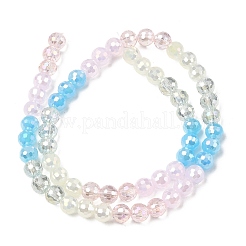 Chapelets de perles en verre électroplaqué&nbsp;EGLA-D300-06-6mm-25